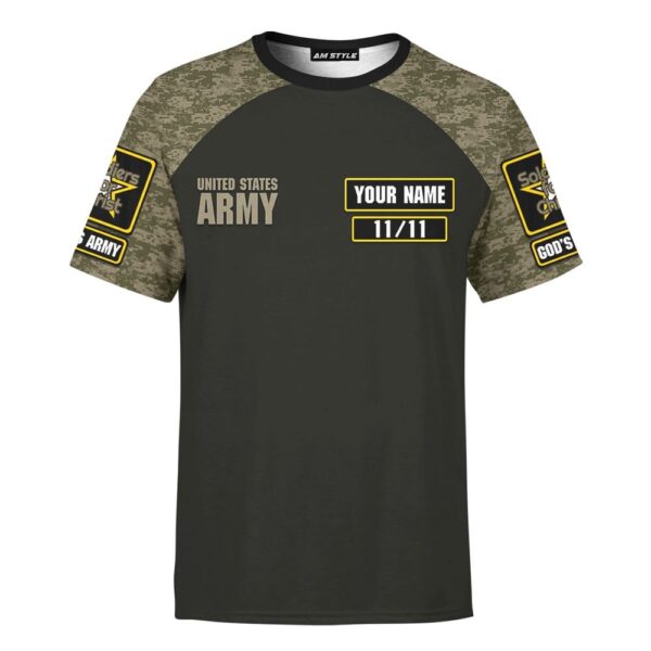 Custom Name Army Of God God Bless Our Veterans 3D T-Shirt, Christian T Shirt, Jesus Tshirt Designs, Jesus Christ Shirt