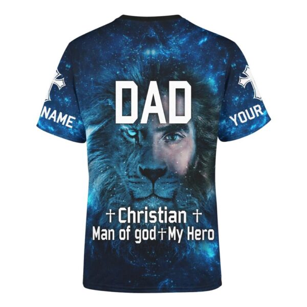 Customized Dad Christian Man Of God My Hero Jesus Family Faith Blue 3D T-Shirt, Christian T Shirt, Jesus Tshirt Designs, Jesus Christ Shirt