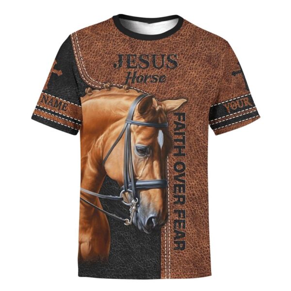 Customized Faith Over Fear Jesus And Horse 3D T-Shirt, Christian T Shirt, Jesus Tshirt Designs, Jesus Christ Shirt