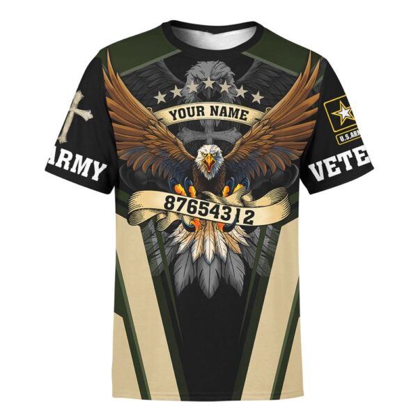 Customized God Bless Our Veteran Eagles Veterans 3D T-Shirt, Christian T Shirt, Jesus Tshirt Designs, Jesus Christ Shirt