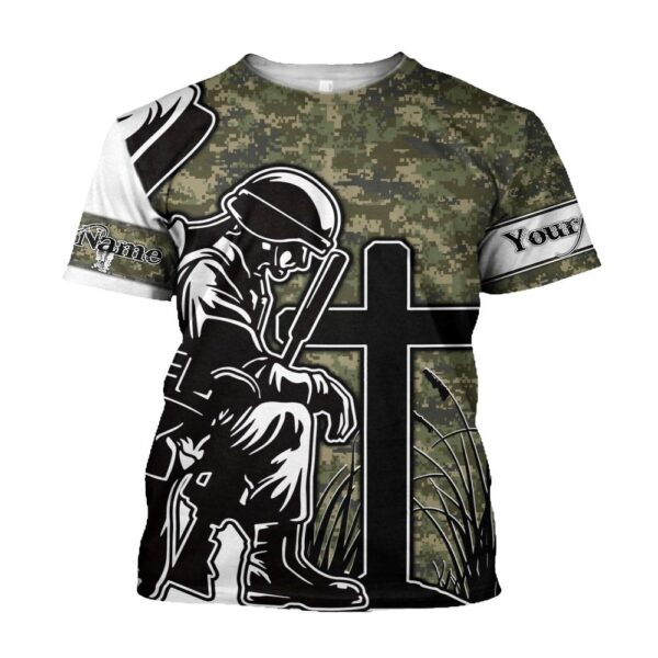 Customized God Bless Us Veterans Independence Day 3D T-Shirt, Christian T Shirt, Jesus Tshirt Designs, Jesus Christ Shirt