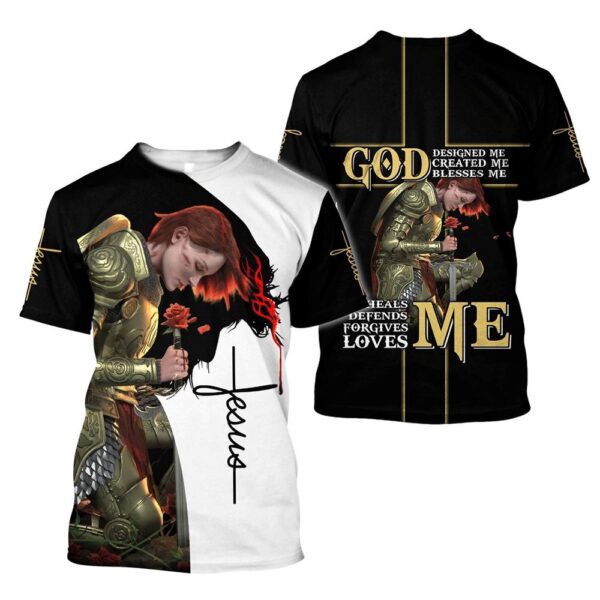 Customized God Designed Me Jesuss 3D T-Shirt, Christian T Shirt, Jesus Tshirt Designs, Jesus Christ Shirt