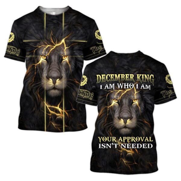 December King Jesus Lion Jesuss 3D T-Shirt, Christian T Shirt, Jesus Tshirt Designs, Jesus Christ Shirt