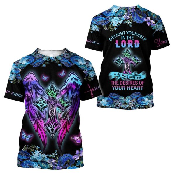 Delight Yourself In The Lord Jesus Customizeds 3D T-Shirt, Christian T Shirt, Jesus Tshirt Designs, Jesus Christ Shirt