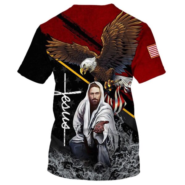 Eagle Jesus Reaching Hand America One Nation Under God 3D T-Shirt, Christian T Shirt, Jesus Tshirt Designs, Jesus Christ Shirt