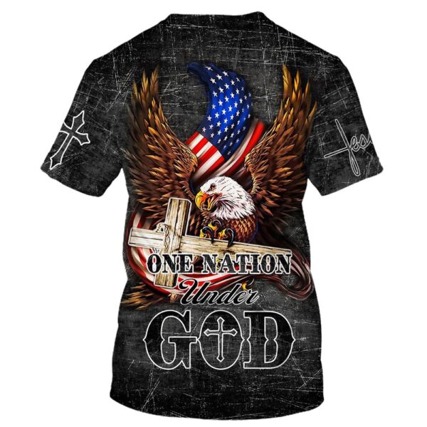 Eagle One Nation Under God 3D T-Shirt, Christian T Shirt, Jesus Tshirt Designs, Jesus Christ Shirt