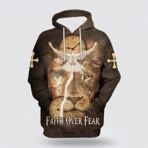Failth Over Fear Lion Jesus 3D…