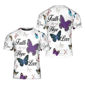 Faith Hope Love 3D T-Shirt, Christian…
