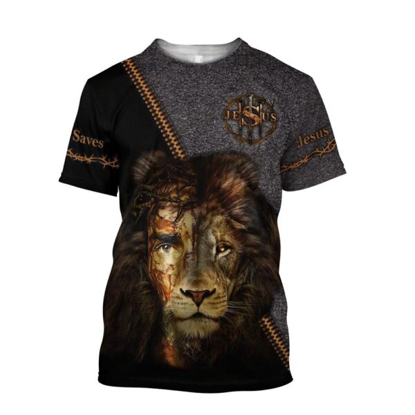 Faith In God Lion Save Jesus 3D T-Shirt, Christian T Shirt, Jesus Tshirt Designs, Jesus Christ Shirt