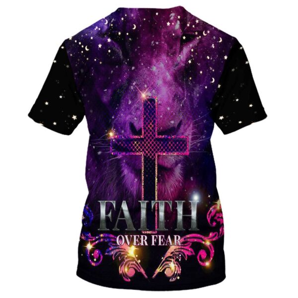 Faith Over Fear Cross 3D T-Shirt, Christian T Shirt, Jesus Tshirt Designs, Jesus Christ Shirt