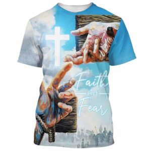 Faith Over Fear Jesus Hands 3D…
