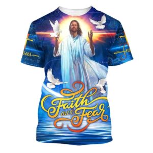 Faith Over Fear Jesus Potrait 3D…