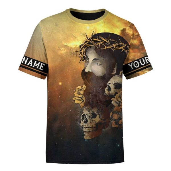 Faith Over Fear Jesus Skull Customized 3D T-Shirt, Christian T Shirt, Jesus Tshirt Designs, Jesus Christ Shirt
