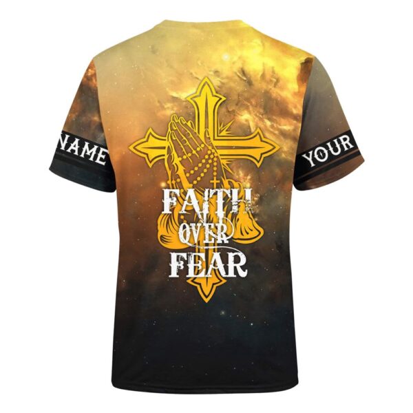 Faith Over Fear Jesus Skull Customized 3D T-Shirt, Christian T Shirt, Jesus Tshirt Designs, Jesus Christ Shirt