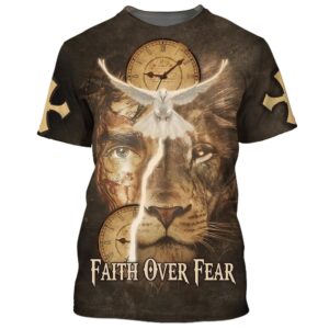 Faith Over Fear Lion Dove 3D…