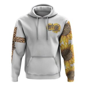 Faith Sunflower Leopard Texture Hoodie, Christian…