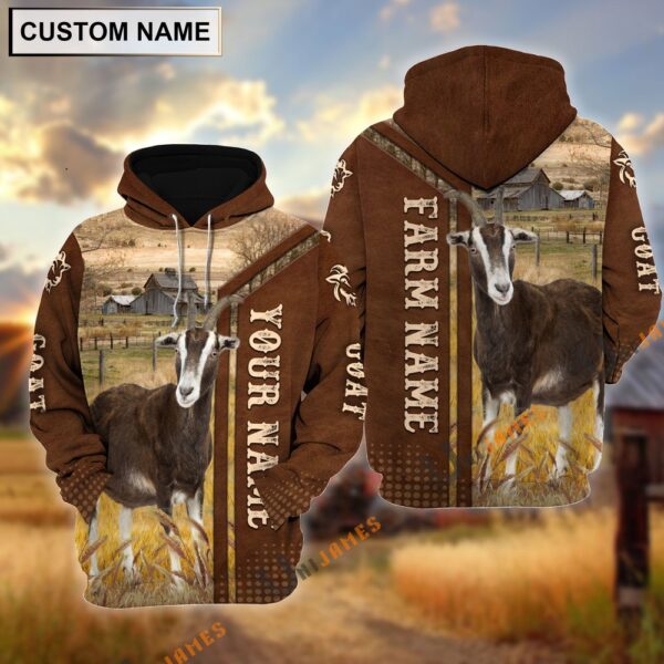 Goat Personalized Name, Farm Name 3D Hoodie, Farm Hoodie, Farmher Shirt
