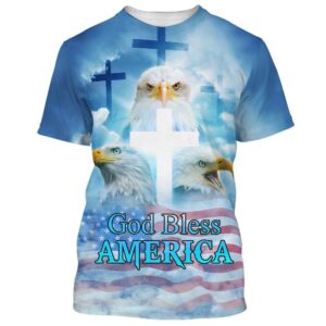 God Bless America Flag With Eagle…