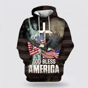 God Bless America Hoodie Eagle American…