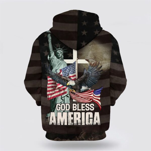 God Bless America Hoodie Eagle American Flag 3D Hoodie, Christian Hoodie, Bible Hoodies, Scripture Hoodies