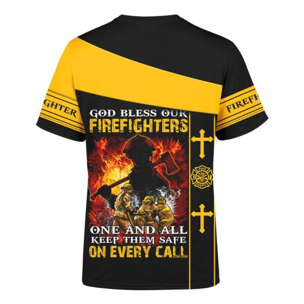 God Bless Our Firefighter One And All Keep Them Safe On Every Call 3D T-Shirt, Christian T Shirt, Jesus Tshirt Designs, Jesus Christ Shirt