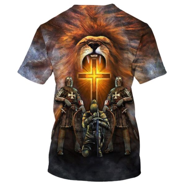 God Religion Christ Jesus With Lion 3D T-Shirt, Christian T Shirt, Jesus Tshirt Designs, Jesus Christ Shirt