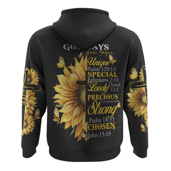 God Say You Are Sunflower Butterfly Cross Faith Hoodie, Christian Hoodie, Bible Hoodies, Religious Hoodies