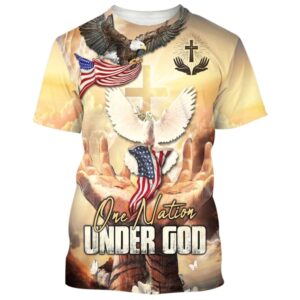Hand Hold Cross Dove 3D T-Shirt,…