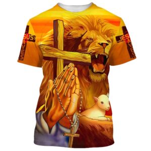 Hand Prayer Jesus Lion And The Lamb 3D T Shirt Christian T Shirt Jesus Tshirt Designs Jesus Christ Shirt 1 drckbv.jpg