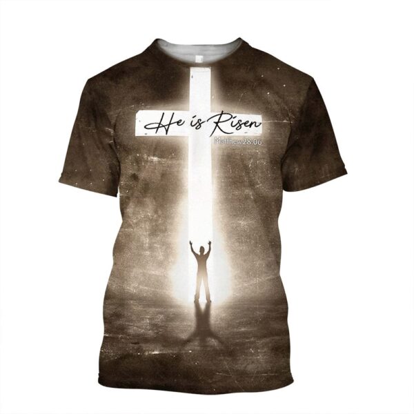 He Is Risen Jesus Vintage 3D T-Shirt, Christian T Shirt, Jesus Tshirt Designs, Jesus Christ Shirt