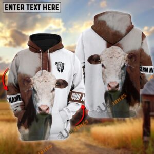 Hereford Cattle And White Personalized Name…