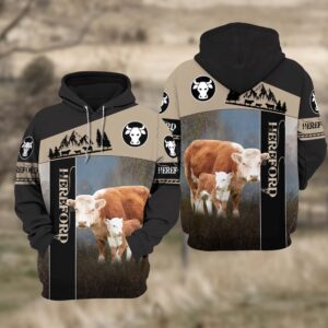 Hereford White Black Personalized 3D Hoodie,…