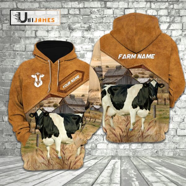Holstein Cattle Personalized Name Farming Life 3D Hoodie, Farm Hoodie, Farmher Shirt