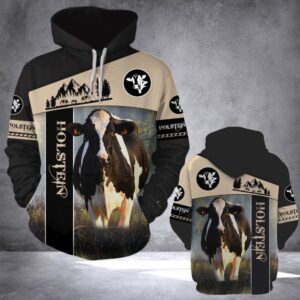 Holstein White Black Personalized 3D Hoodie,…
