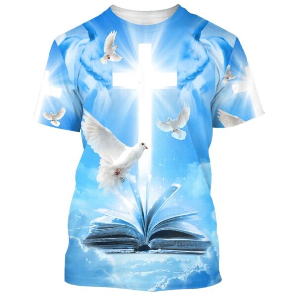 Holy Spirit Dove Cross 3D T-Shirt, Christian T Shirt, Jesus Tshirt Designs, Jesus Christ Shirt