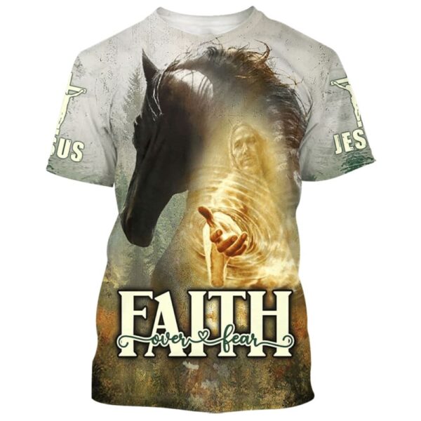 Horse Jesus Hands Reaching Outs 3D T-Shirt, Christian T Shirt, Jesus Tshirt Designs, Jesus Christ Shirt