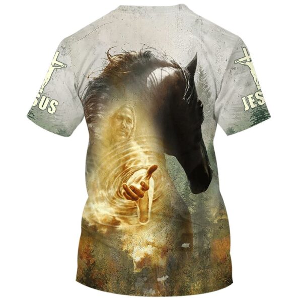 Horse Jesus Hands Reaching Outs 3D T-Shirt, Christian T Shirt, Jesus Tshirt Designs, Jesus Christ Shirt
