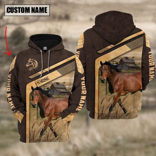 Horse On The Meadow Custom Name Hoodie, Farm Hoodie, Farmher Shirt