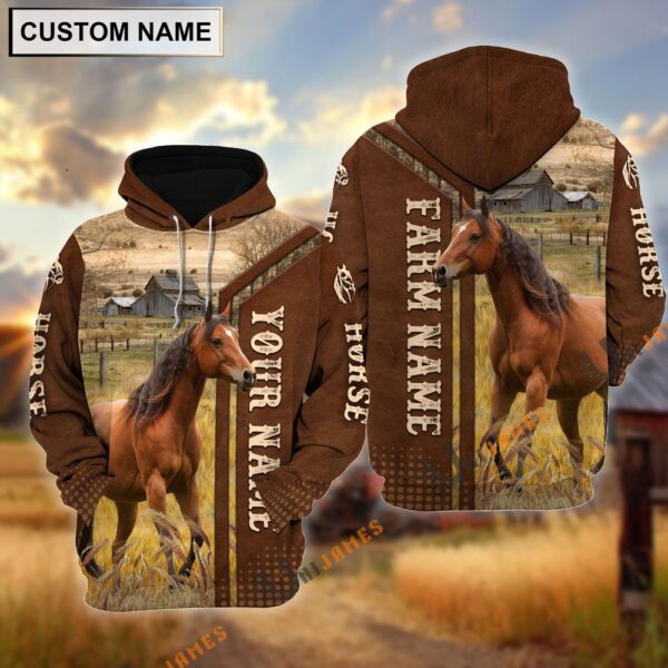 Horse Personalized Name, Farm Name 3D Hoodie, Farm Hoodie, Farmher Shirt