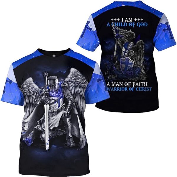 I Am A Child Of God Warrior 3D T-Shirt, Christian T Shirt, Jesus Tshirt Designs, Jesus Christ Shirt