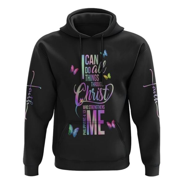 I Can Do All Things Butterfly Hoodie, Christian Hoodie, Bible Hoodies, Religious Hoodies