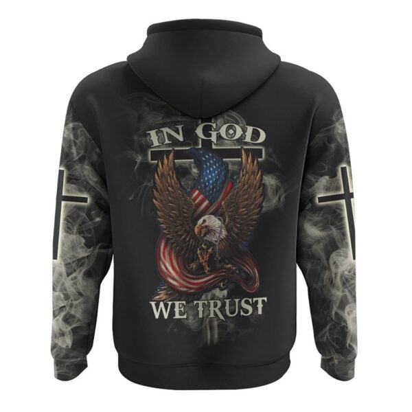 In God We Trust Eagle Cross Smoke Hoodie, Christian Hoodie, Bible Hoodies, Religious Hoodies