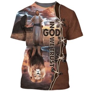 In God We Trust Jesus And The Lions 3D T Shirt Christian T Shirt Jesus Tshirt Designs Jesus Christ Shirt 1 i2a7na.jpg