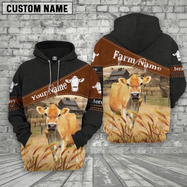 Jersey On Farms Custom Name Printed 3D Black Hoodie, Farm Hoodie, Farmher Shirt