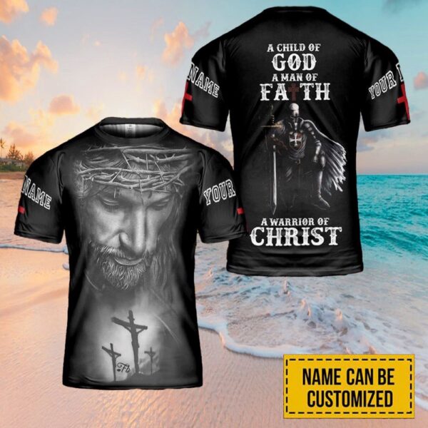 Jesus A Child Of God Custom Name 3D T-Shirt, Christian T Shirt, Jesus Tshirt Designs, Jesus Christ Shirt