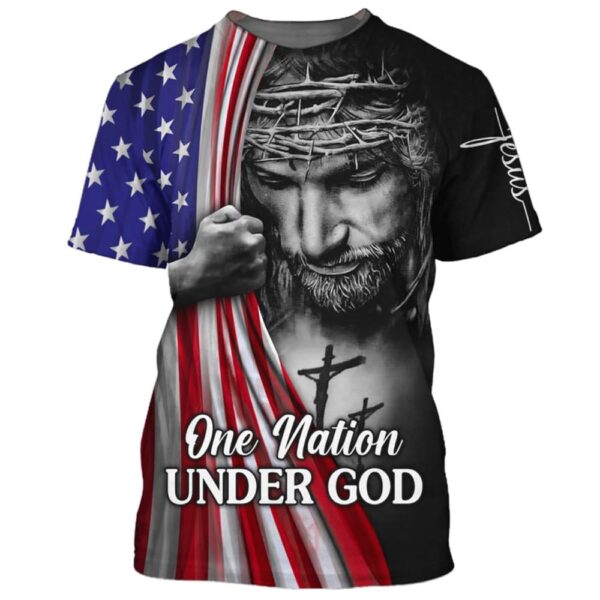 Jesus America One Nation Under God 3D T-Shirt, Christian T Shirt, Jesus Tshirt Designs, Jesus Christ Shirt