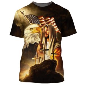 Jesus American Flag With Eagle &…