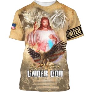 Jesus And Eagle American Flag 3D…