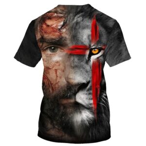 Jesus And Lion 3D T Shirt Christian T Shirt Jesus Tshirt Designs Jesus Christ Shirt 2 icgtty.jpg