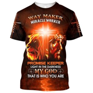 Jesus And Lion Way Maker Miracle Worker Promise Keeper Light 3D T Shirt Christian T Shirt Jesus Tshirt Designs Jesus Christ Shirt 1 blolws.jpg